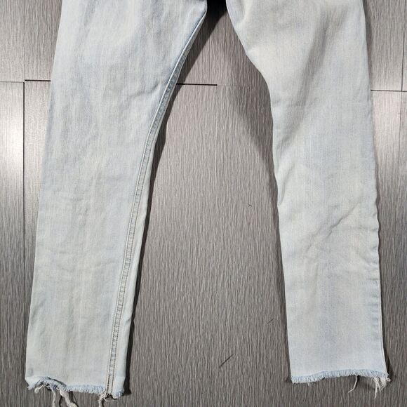 Levi's Orange Tab Slim Leg Light Wash Jeans Frayed Hem Womens Size 24 - Picture 8 of 13